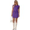 image:imageGRECERELLE 2026 Womens Summer 2 Piece Skort Set Cap Sleeve Round Neck Top amp Tennis Skirt with Pockets for Athletic amp CasualDark Purple