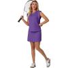 image:imageGRECERELLE 2026 Womens Summer 2 Piece Skort Set Cap Sleeve Round Neck Top amp Tennis Skirt with Pockets for Athletic amp CasualDark Purple