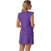 image:imageGRECERELLE 2026 Womens Summer 2 Piece Skort Set Cap Sleeve Round Neck Top amp Tennis Skirt with Pockets for Athletic amp CasualDark Purple
