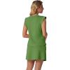 image:imageGRECERELLE 2026 Womens Summer 2 Piece Skort Set Cap Sleeve Round Neck Top amp Tennis Skirt with Pockets for Athletic amp CasualDill Green