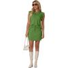 image:imageGRECERELLE 2026 Womens Summer 2 Piece Skort Set Cap Sleeve Round Neck Top amp Tennis Skirt with Pockets for Athletic amp CasualDill Green