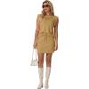 image:imageGRECERELLE 2026 Womens Summer 2 Piece Skort Set Cap Sleeve Round Neck Top amp Tennis Skirt with Pockets for Athletic amp CasualGinger