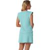 image:imageGRECERELLE 2026 Womens Summer 2 Piece Skort Set Cap Sleeve Round Neck Top amp Tennis Skirt with Pockets for Athletic amp CasualLight Blue