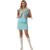 image:imageGRECERELLE 2026 Womens Summer 2 Piece Skort Set Cap Sleeve Round Neck Top amp Tennis Skirt with Pockets for Athletic amp CasualLight Blue