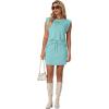 image:imageGRECERELLE 2026 Womens Summer 2 Piece Skort Set Cap Sleeve Round Neck Top amp Tennis Skirt with Pockets for Athletic amp CasualLight Blue