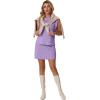 image:imageGRECERELLE 2026 Womens Summer 2 Piece Skort Set Cap Sleeve Round Neck Top amp Tennis Skirt with Pockets for Athletic amp CasualLilac