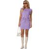image:imageGRECERELLE 2026 Womens Summer 2 Piece Skort Set Cap Sleeve Round Neck Top amp Tennis Skirt with Pockets for Athletic amp CasualLilac