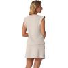 image:imageGRECERELLE 2026 Womens Summer 2 Piece Skort Set Cap Sleeve Round Neck Top amp Tennis Skirt with Pockets for Athletic amp CasualOatmeal