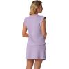 image:imageGRECERELLE 2026 Womens Summer 2 Piece Skort Set Cap Sleeve Round Neck Top amp Tennis Skirt with Pockets for Athletic amp CasualPurple
