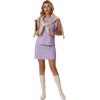 image:imageGRECERELLE 2026 Womens Summer 2 Piece Skort Set Cap Sleeve Round Neck Top amp Tennis Skirt with Pockets for Athletic amp CasualPurple