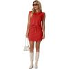 image:imageGRECERELLE 2026 Womens Summer 2 Piece Skort Set Cap Sleeve Round Neck Top amp Tennis Skirt with Pockets for Athletic amp CasualRed