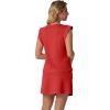 image:imageGRECERELLE 2026 Womens Summer 2 Piece Skort Set Cap Sleeve Round Neck Top amp Tennis Skirt with Pockets for Athletic amp CasualRed