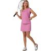 image:imageGRECERELLE 2026 Womens Summer 2 Piece Skort Set Cap Sleeve Round Neck Top amp Tennis Skirt with Pockets for Athletic amp CasualRose Red