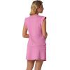 image:imageGRECERELLE 2026 Womens Summer 2 Piece Skort Set Cap Sleeve Round Neck Top amp Tennis Skirt with Pockets for Athletic amp CasualRose Red