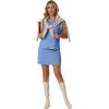 image:imageGRECERELLE 2026 Womens Summer 2 Piece Skort Set Cap Sleeve Round Neck Top amp Tennis Skirt with Pockets for Athletic amp CasualSky Blue
