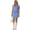 image:imageGRECERELLE 2026 Womens Summer 2 Piece Skort Set Cap Sleeve Round Neck Top amp Tennis Skirt with Pockets for Athletic amp CasualSky Blue