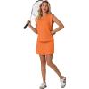 image:imageGRECERELLE 2026 Womens Summer 2 Piece Skort Set Cap Sleeve Round Neck Top amp Tennis Skirt with Pockets for Athletic amp CasualVibrant Orange