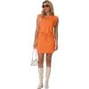 image:imageGRECERELLE 2026 Womens Summer 2 Piece Skort Set Cap Sleeve Round Neck Top amp Tennis Skirt with Pockets for Athletic amp CasualVibrant Orange