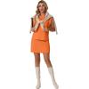 image:imageGRECERELLE 2026 Womens Summer 2 Piece Skort Set Cap Sleeve Round Neck Top amp Tennis Skirt with Pockets for Athletic amp CasualVibrant Orange
