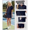 image:imageGRECERELLE Womens Summer 2 Piece Skort Set Half Zip Short Sleeve Top amp Pocketed Tennis Skirt For Sports amp VacationsWhite Gray