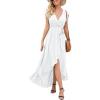 image:imageGRECERELLE 2026 Womens Spring Summer Boho Floral Print VNeck Faux Wrap Maxi Dress for Wedding Guest Graduation Party37 White