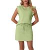 image:imageGRECERELLE 2026 Womens Summer 2 Piece Skort Set Cap Sleeve Round Neck Top amp Tennis Skirt with Pockets for Athletic amp CasualAvocado Green