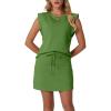 image:imageGRECERELLE 2026 Womens Summer 2 Piece Skort Set Cap Sleeve Round Neck Top amp Tennis Skirt with Pockets for Athletic amp CasualDill Green