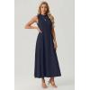 image:imageGRECERELLE Womens 2026 Spring Summer Casual Mock Neck Sleeveless Flared Maxi Dress with Pockets XS  3XLNavy Blue