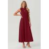 image:imageGRECERELLE Womens 2026 Spring Summer Casual Mock Neck Sleeveless Flared Maxi Dress with Pockets XS  3XLRed