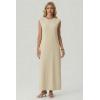 image:imageGRECERELLE Womens 2026 Summer Fall Round Neck AntiPilling Shift Sweater Maxi Dress with Pockets for Business CasualApricot