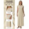 image:imageGRECERELLE Womens 2026 Summer Fall Round Neck AntiPilling Shift Sweater Maxi Dress with Pockets for Business CasualApricot
