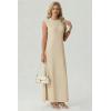 image:imageGRECERELLE Womens 2026 Summer Fall Round Neck AntiPilling Shift Sweater Maxi Dress with Pockets for Business CasualApricot