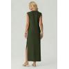image:imageGRECERELLE Womens 2026 Summer Fall Round Neck AntiPilling Shift Sweater Maxi Dress with Pockets for Business CasualArmy Green