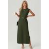 image:imageGRECERELLE Womens 2026 Summer Fall Round Neck AntiPilling Shift Sweater Maxi Dress with Pockets for Business CasualArmy Green