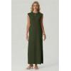 image:imageGRECERELLE Womens 2026 Summer Fall Round Neck AntiPilling Shift Sweater Maxi Dress with Pockets for Business CasualArmy Green