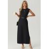 image:imageGRECERELLE Womens 2026 Summer Fall Round Neck AntiPilling Shift Sweater Maxi Dress with Pockets for Business CasualBlack