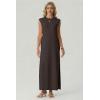 image:imageGRECERELLE Womens 2026 Summer Fall Round Neck AntiPilling Shift Sweater Maxi Dress with Pockets for Business CasualDark Coffee