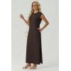 image:imageGRECERELLE Womens 2026 Summer Fall Round Neck AntiPilling Shift Sweater Maxi Dress with Pockets for Business CasualDark Coffee