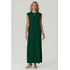 image:imageGRECERELLE Womens 2026 Summer Fall Round Neck AntiPilling Shift Sweater Maxi Dress with Pockets for Business CasualDark Green