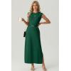 image:imageGRECERELLE Womens 2026 Summer Fall Round Neck AntiPilling Shift Sweater Maxi Dress with Pockets for Business CasualDark Green