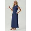 image:imageGRECERELLE Womens 2026 Summer Fall Round Neck AntiPilling Shift Sweater Maxi Dress with Pockets for Business CasualDenim Blue