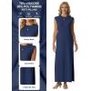 image:imageGRECERELLE Womens 2026 Summer Fall Round Neck AntiPilling Shift Sweater Maxi Dress with Pockets for Business CasualDenim Blue