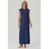 image:imageGRECERELLE Womens 2026 Summer Fall Round Neck AntiPilling Shift Sweater Maxi Dress with Pockets for Business CasualDenim Blue