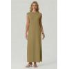 image:imageGRECERELLE Womens 2026 Summer Fall Round Neck AntiPilling Shift Sweater Maxi Dress with Pockets for Business CasualKhaki