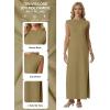 image:imageGRECERELLE Womens 2026 Summer Fall Round Neck AntiPilling Shift Sweater Maxi Dress with Pockets for Business CasualKhaki