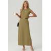 image:imageGRECERELLE Womens 2026 Summer Fall Round Neck AntiPilling Shift Sweater Maxi Dress with Pockets for Business CasualKhaki