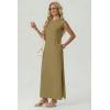 image:imageGRECERELLE Womens 2026 Summer Fall Round Neck AntiPilling Shift Sweater Maxi Dress with Pockets for Business CasualKhaki