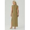 image:imageGRECERELLE Womens 2026 Summer Fall Round Neck AntiPilling Shift Sweater Maxi Dress with Pockets for Business CasualKhaki