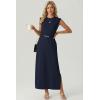image:imageGRECERELLE Womens 2026 Summer Fall Round Neck AntiPilling Shift Sweater Maxi Dress with Pockets for Business CasualNavy Blue