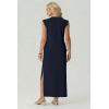 image:imageGRECERELLE Womens 2026 Summer Fall Round Neck AntiPilling Shift Sweater Maxi Dress with Pockets for Business CasualNavy Blue